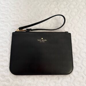 Kate Spade Black Wristlet with Gold Accents